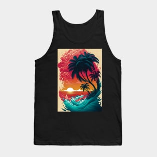 Sunset Palm Tank Top